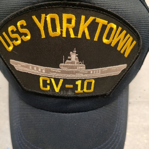 USS Yorktown CV-10 Navy Ship Hat Pre- Loved Official Ball Cap U.S.A Made No Tag - Picture 1 of 8
